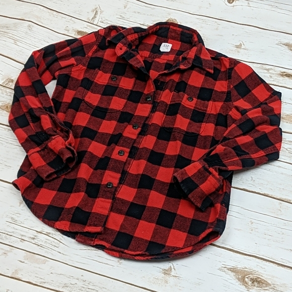 Gap Kids Buffalo Plaid Shirt Boy's M Regular - Picture 2 of 7